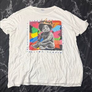 Old Navy White Graphic Tee with Colorful Design